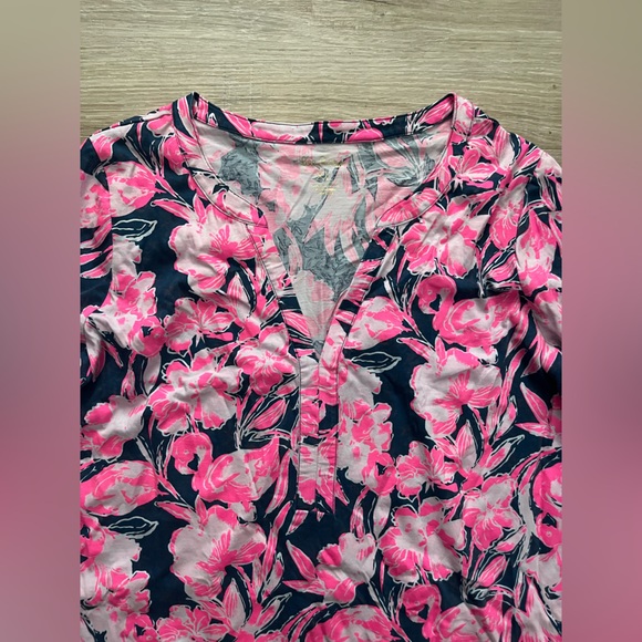 Lilly Pulitzer Women’s Daphne T-shirt dress in Inky Flamingo - Size XL - Picture 3 of 7